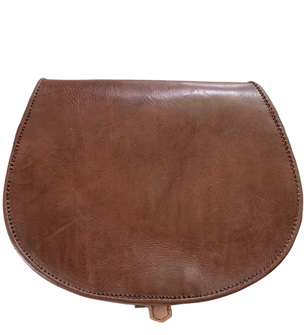 Vintage style, Embossed Leather Saddle Handbag