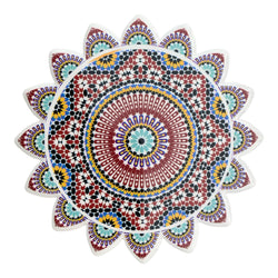 Colourful Elegant Ceramic Moroccan Design Coasters Geometric Mosaic Tiles With Cork Base and Intricate Details (Style 6 )