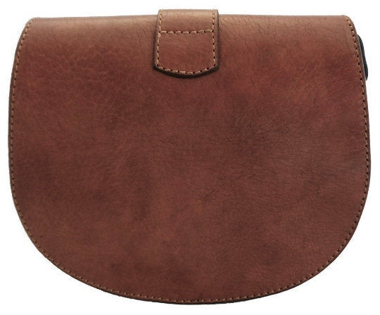 Handmade Vintage style , Brown Leather Saddle style handbag