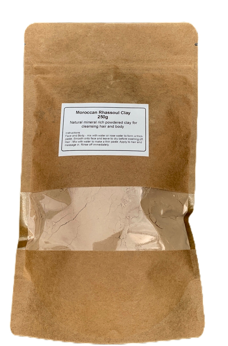 Rhassoul Clay, Hair & Face Mask for Deep Pore Cleansing - 250g - Ultra Pure Moroccan Ghassoul